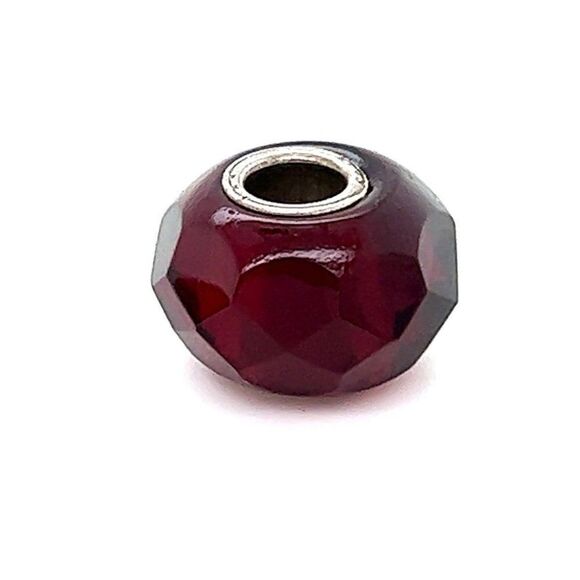 Trollbeads Dark Red Faceted Geometric Bead - Picture 1 of 6